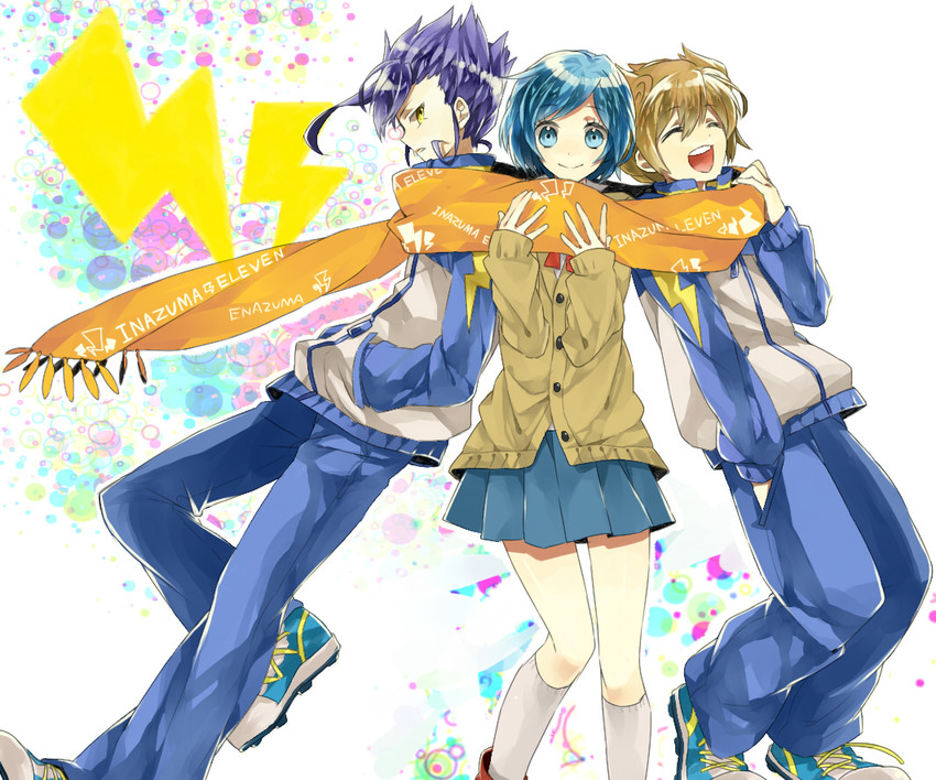 matsukaze tenma, tsurugi kyousuke, and sorano aoi (inazuma eleven and 1 more) drawn by wonoco0916