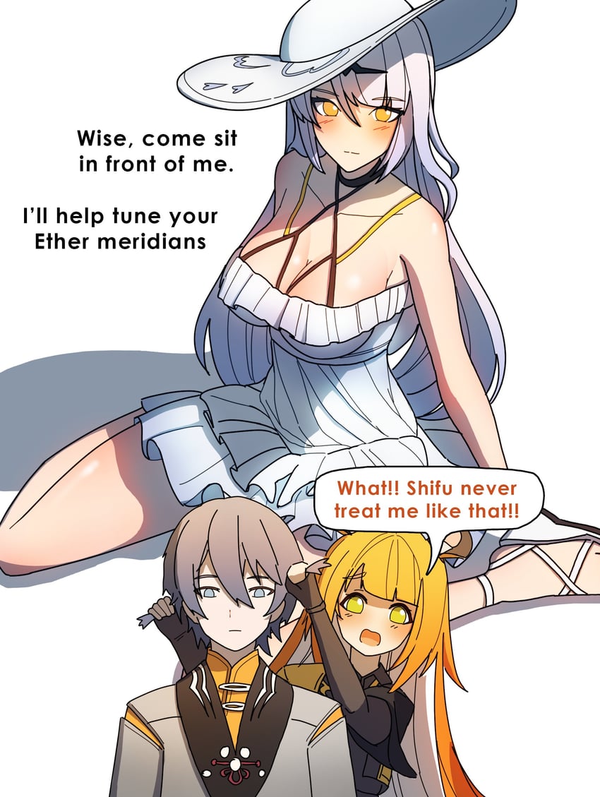 yixuan, ju fufu, and wise (zenless zone zero) drawn by dorahdew