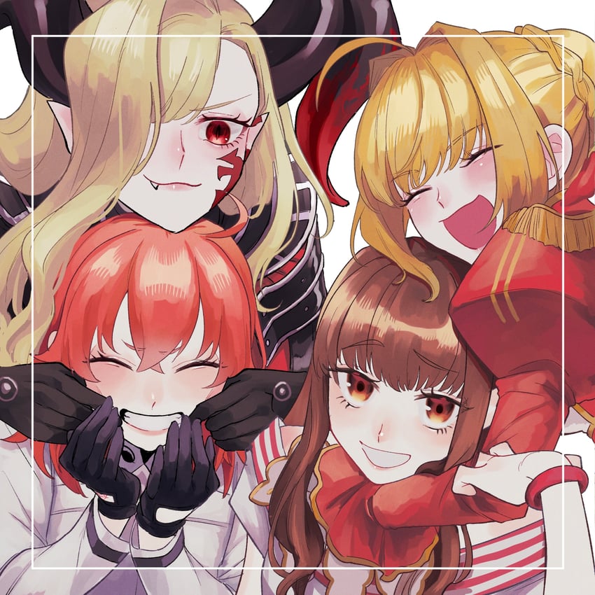 fujimaru ritsuka, nero claudius, kishinami hakuno, and queen draco (fate and 1 more) drawn by ca_(ca_gemini)