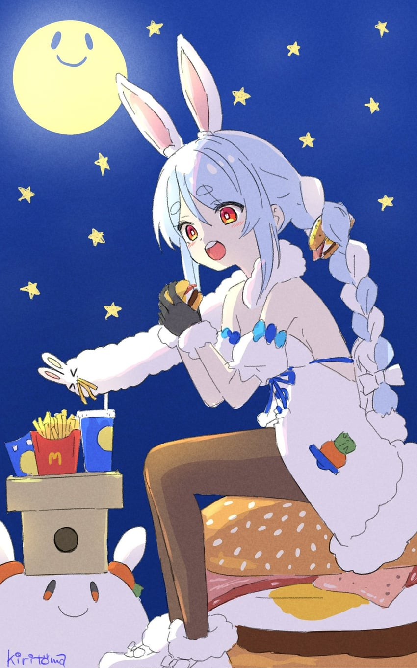 usada pekora, don-chan, and pekomon (hololive and 1 more) drawn by kiritoma