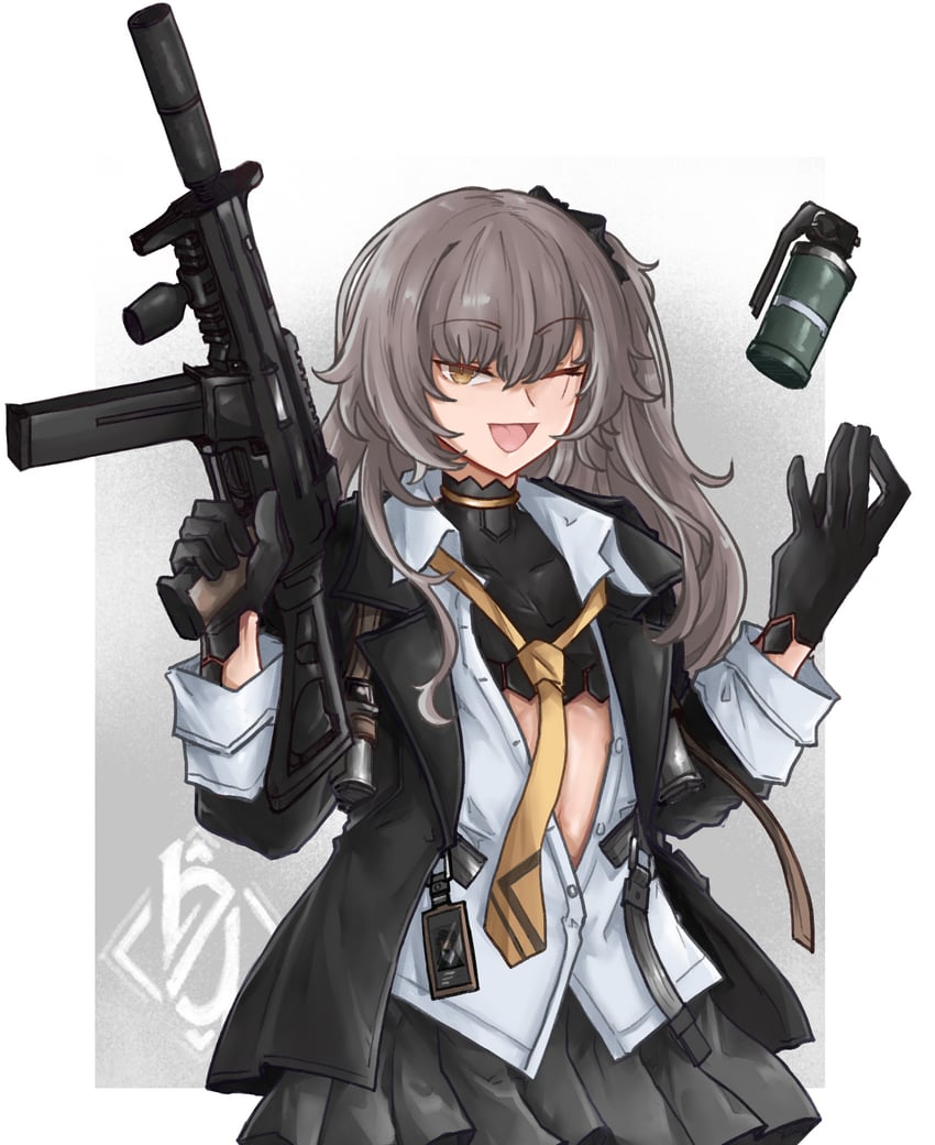 ump45 and leva (girls' frontline and 1 more) drawn by orakuru_(oracle_art)