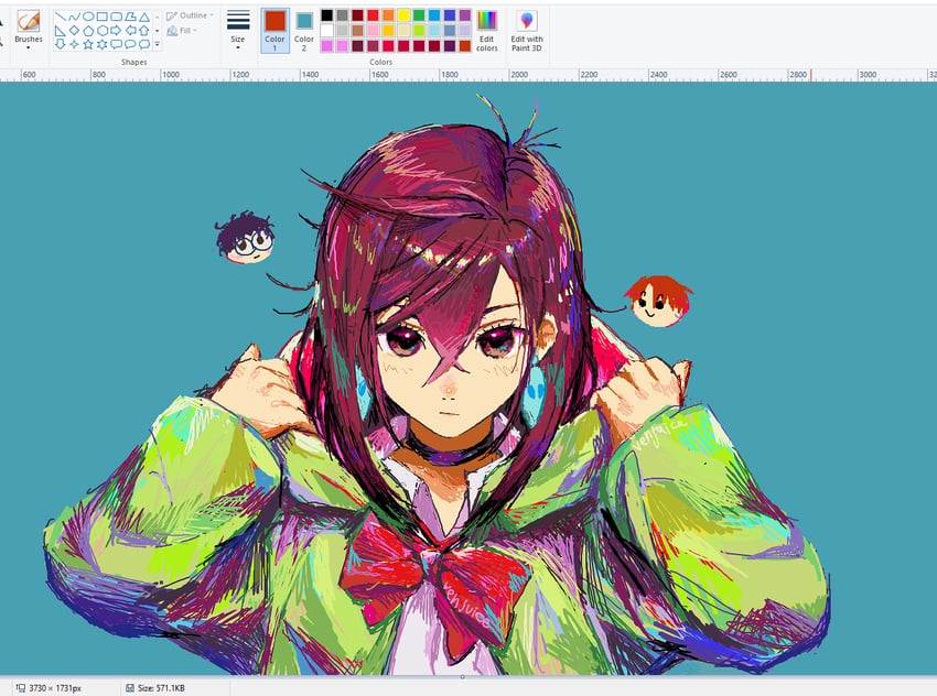 ayase momo, takakura ken, and enjoji jin (dandadan) drawn by ven_juice