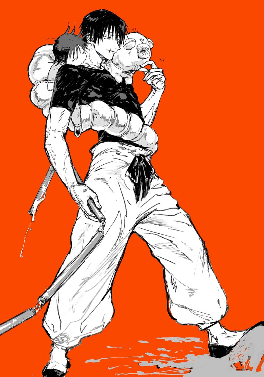 fushiguro megumi, fushiguro touji, and inventory curse (jujutsu kaisen) drawn by kinuc