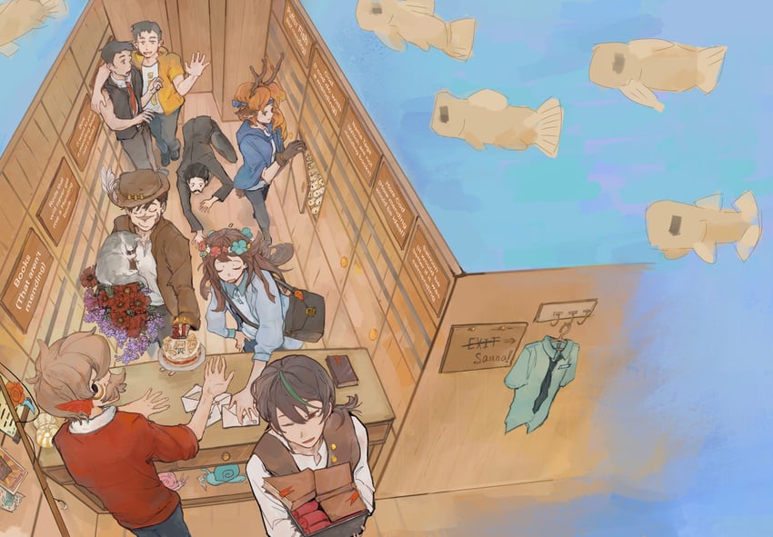 goodtimeswithscar, jellie, geminitay, pearlescentmoon, smallishbeans, and 5 more (minecraft and 2 more) drawn by oak_(xiaohuangyu34126)
