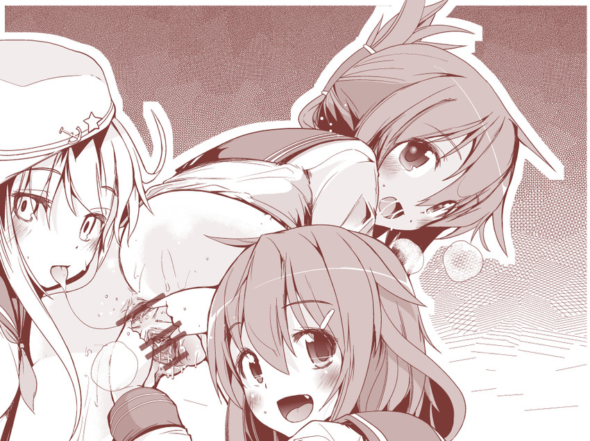 hibiki, inazuma, ikazuchi, and verniy (kantai collection) drawn by takara_akihito