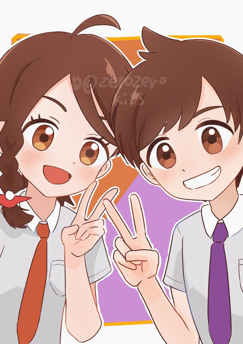juliana and florian (pokemon and 1 more) drawn by zerozerokiss