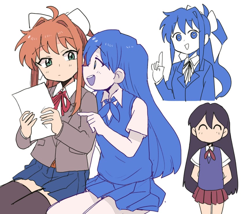 monika and mari (omori and 1 more) drawn by tsubobot