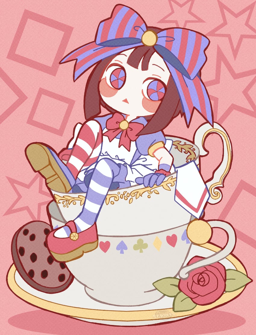 alice and pomni (alice's adventures in wonderland and 1 more) drawn by scruffyart