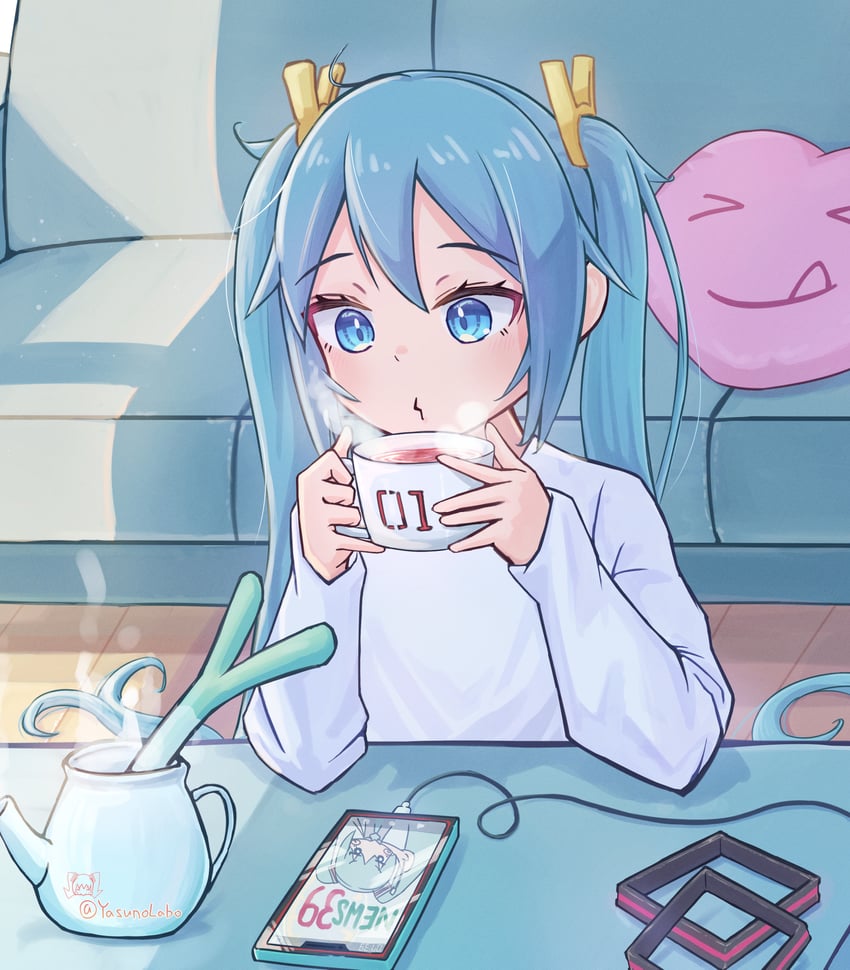hatsune miku (vocaloid and 1 more) drawn by yasuno-labo