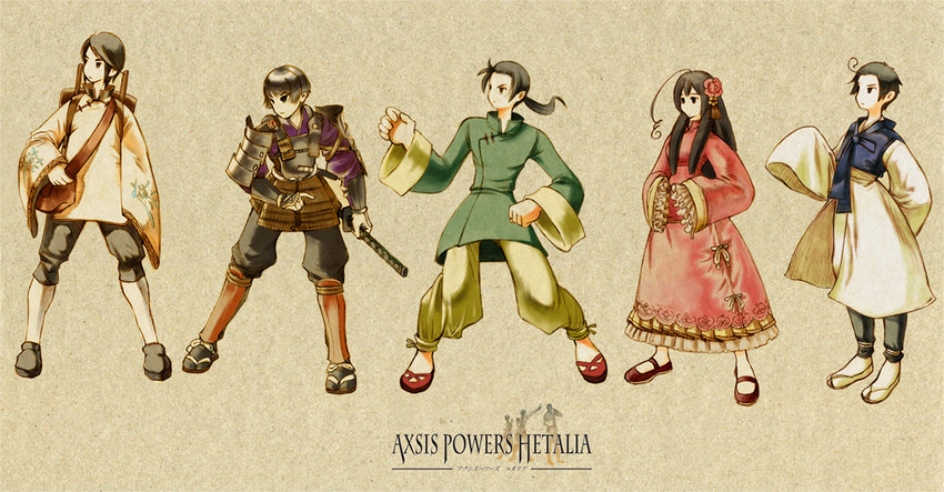 japan, china, taiwan, hong kong, and korea (final fantasy and 1 more) drawn by kobutabancho