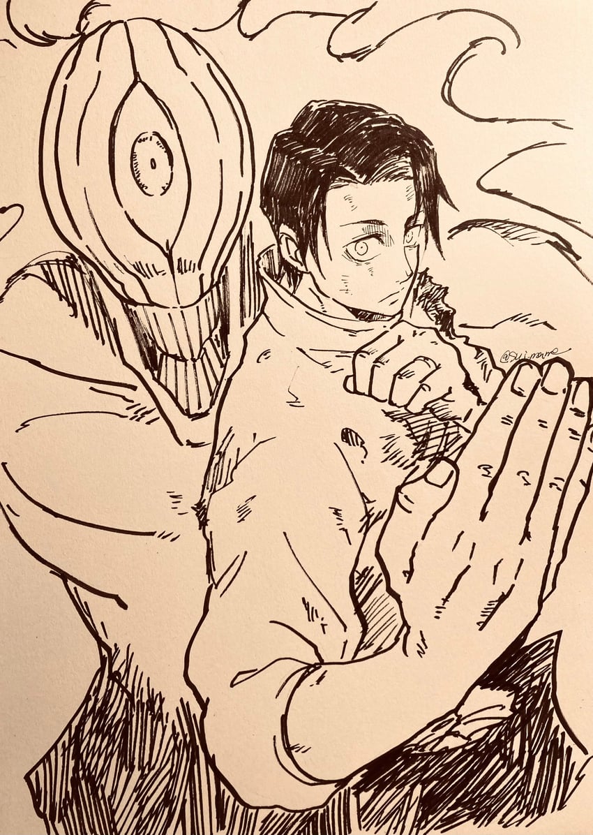 okkotsu yuuta and orimoto rika (jujutsu kaisen) drawn by suimame