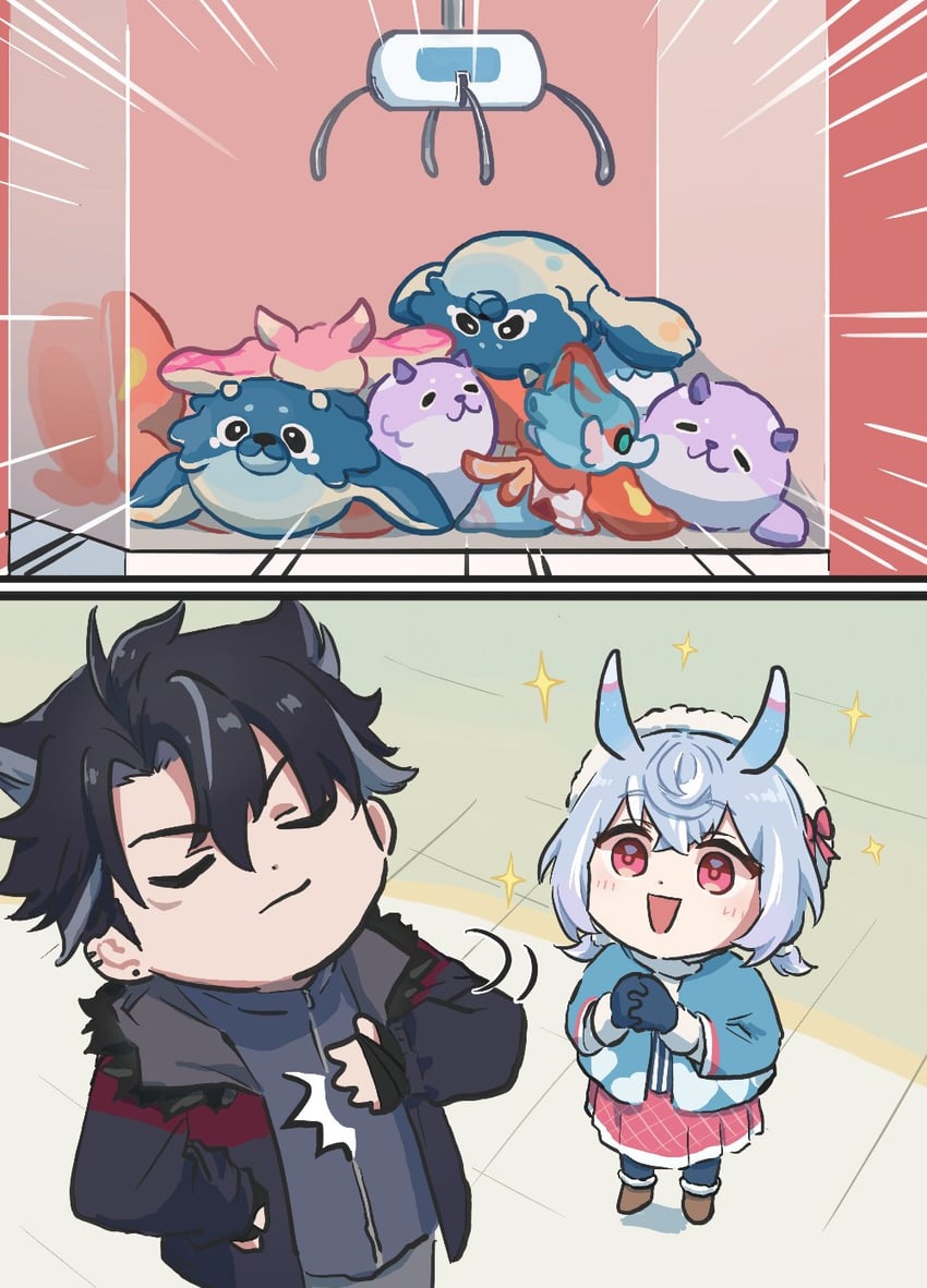 wriothesley, sigewinne, blubberbeast, bubbly seahorse, and angelic sea hare (genshin impact) drawn by xinzoruo