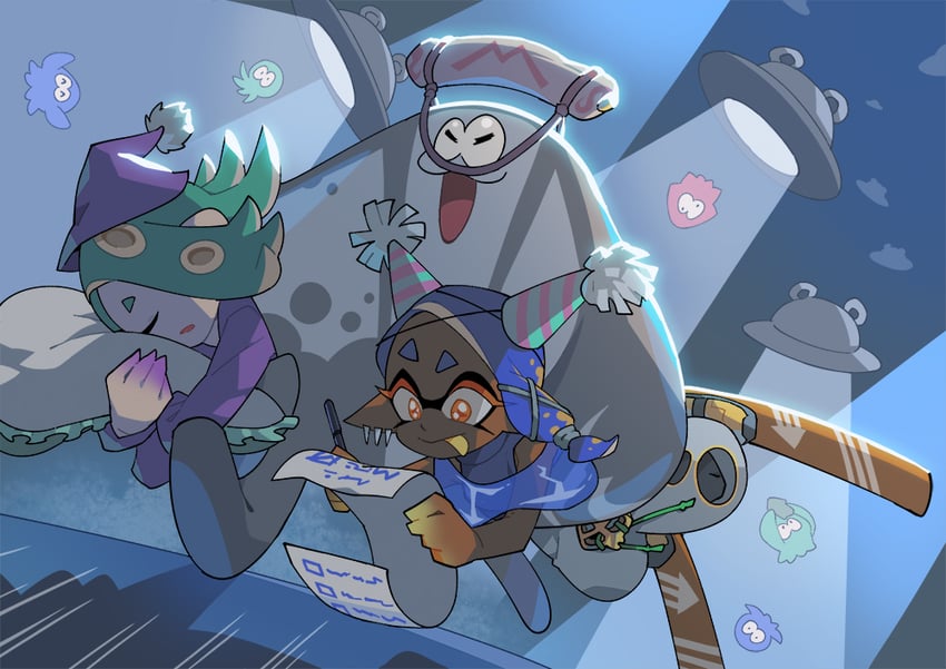 shiver, frye, and big man (splatoon and 1 more) drawn by gomipomi