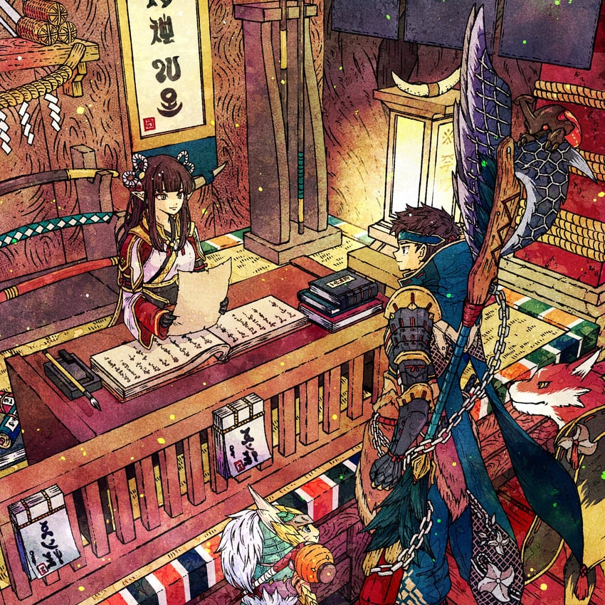 monster hunter, felyne, minoto, and canyne (monster hunter and 1 more) drawn by toriga