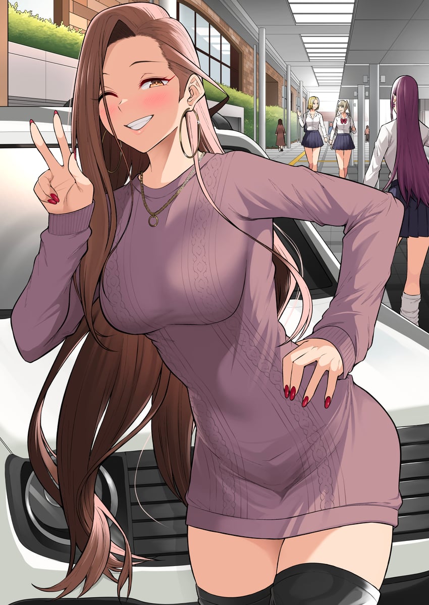 sasaki yukina, kurumizaka ruri, hamazaki reina, and hamazaki risa (imaizumin-chi wa douyara gal no tamariba ni natteru rashii) drawn by nori_gorou