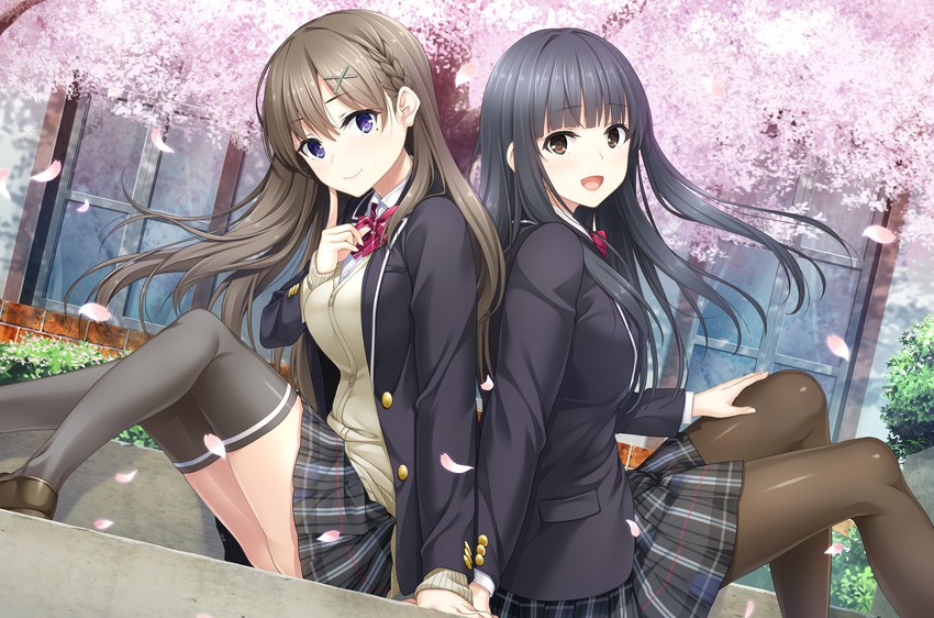 kawagiri hana and shinjou yuu (full kiss s) drawn by unasaka_ryou