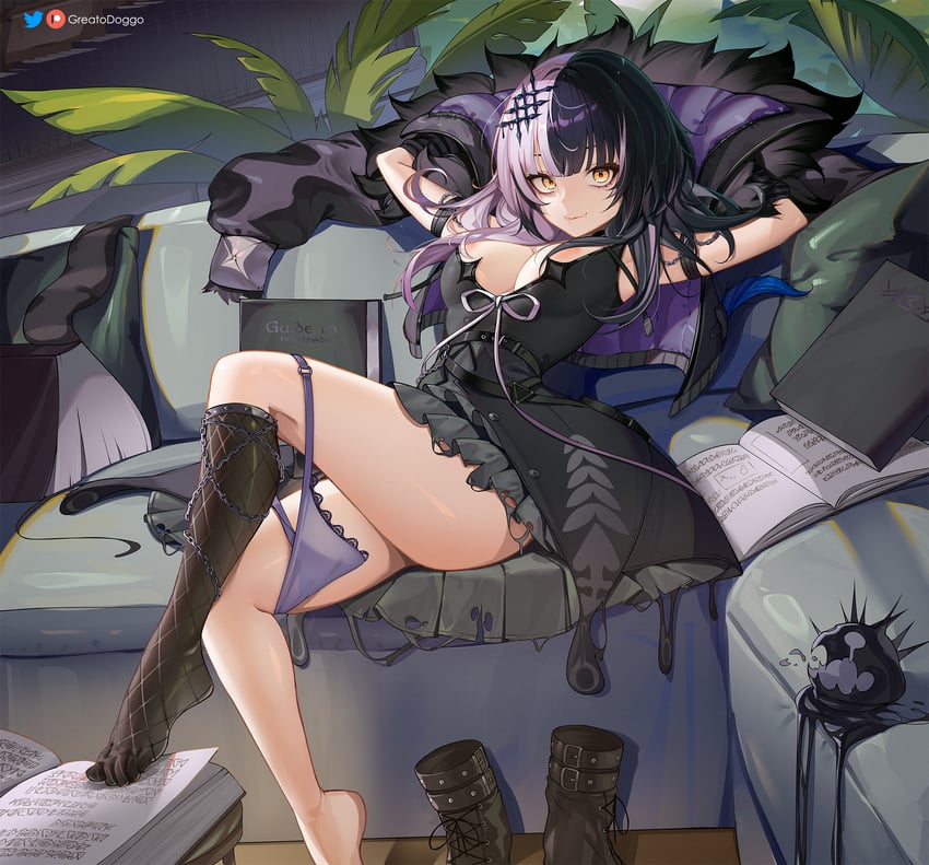 shiori novella and yorick (hololive and 1 more) drawn by greatodoggo