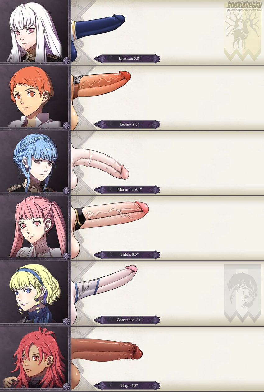 hilda valentine goneril, lysithea von ordelia, marianne von edmund, leonie pinelli, constance von nuvelle, and 1 more (fire emblem and 1 more) drawn by kushishekku