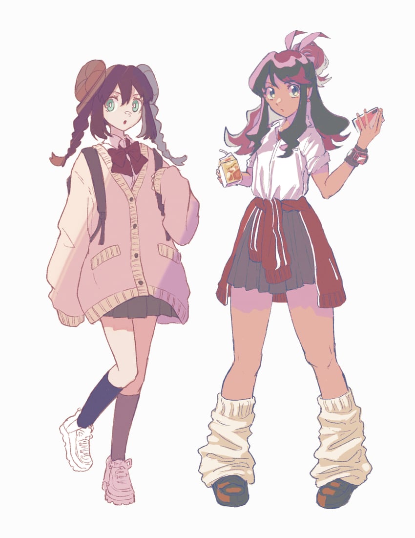rosa and hilda (pokemon and 2 more) drawn by katahara_(no_108105)