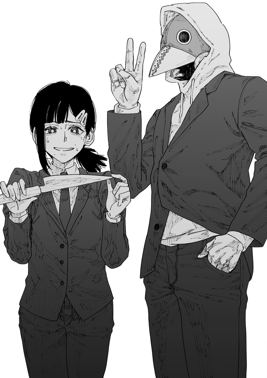 higashiyama kobeni and violence fiend (chainsaw man) drawn by otsudou