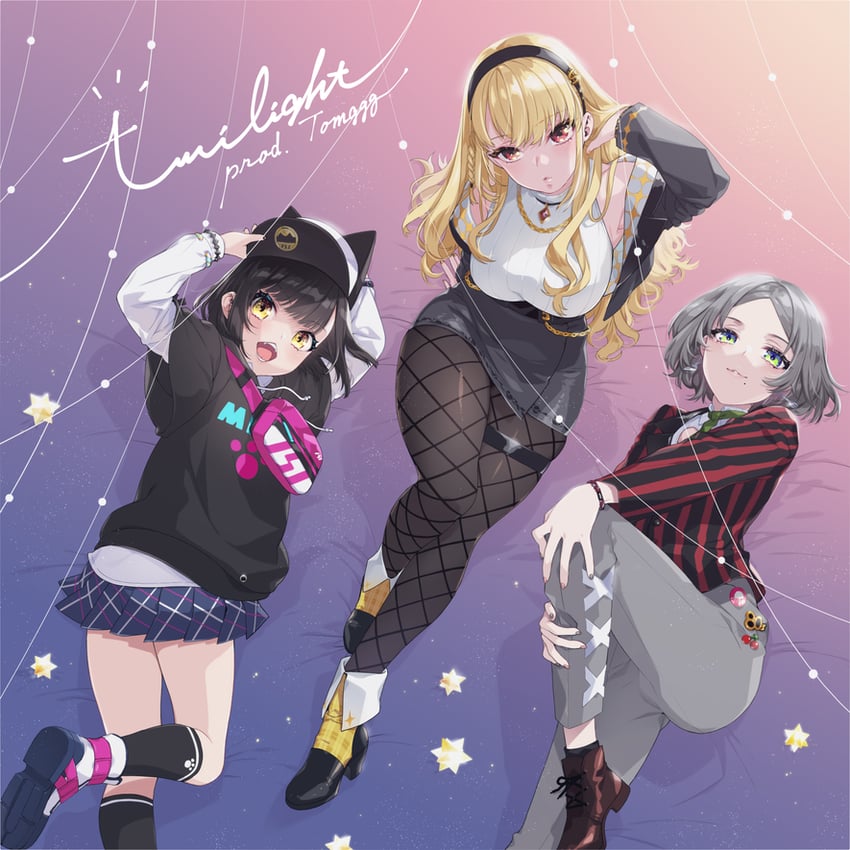 kurogane tama, shirokane aki, and haijima ginka (denonbu) drawn by sumeragi_kohaku