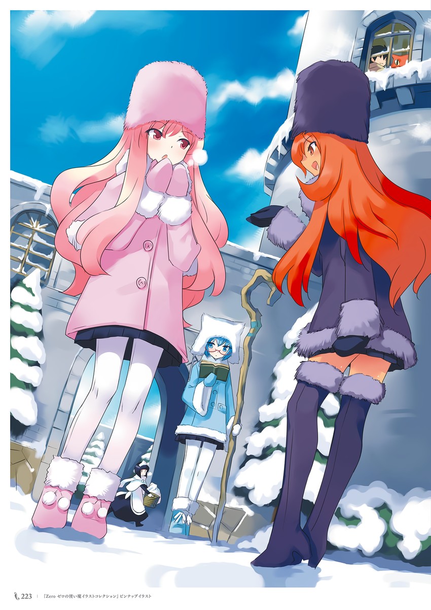 louise francoise le blanc de la valliere, tabitha, siesta, hiraga saito, and kirche augusta frederica von anhalt zerbst (zero no tsukaima) drawn by usatsuka_eiji