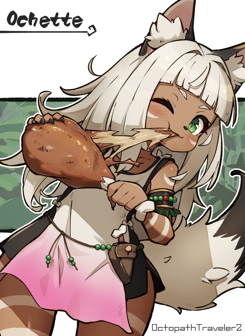 ochette (octopath traveler and 1 more) drawn by mefuchan