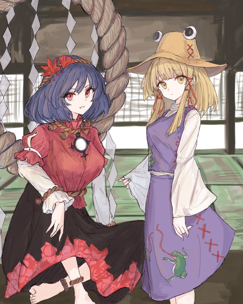 moriya suwako and yasaka kanako (touhou) drawn by kashiwada_kiiho
