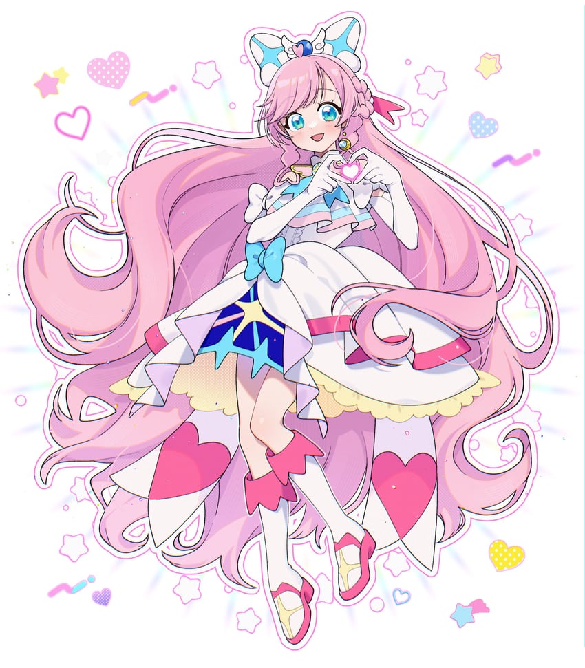 nijigaoka mashiro and cure prism (precure and 1 more) drawn by riomario