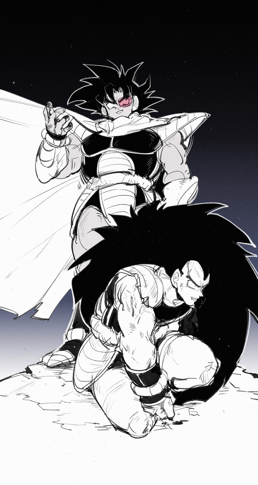 raditz and tullece (dragon ball and 1 more) drawn by camocat_(turlerad)