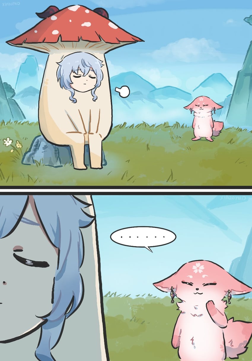 ganyu and yae miko (genshin impact) drawn by xinzoruo