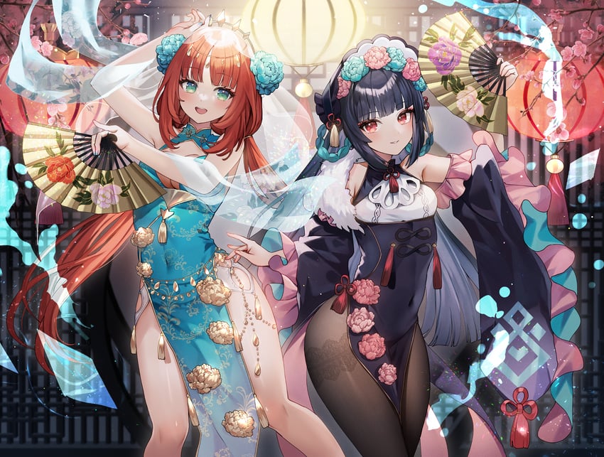 nilou and yun jin (genshin impact) drawn by abandon_ranka