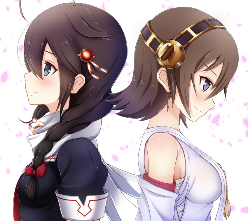 shigure, shigure kai ni, and hiei (kantai collection) drawn by ponpu-chou