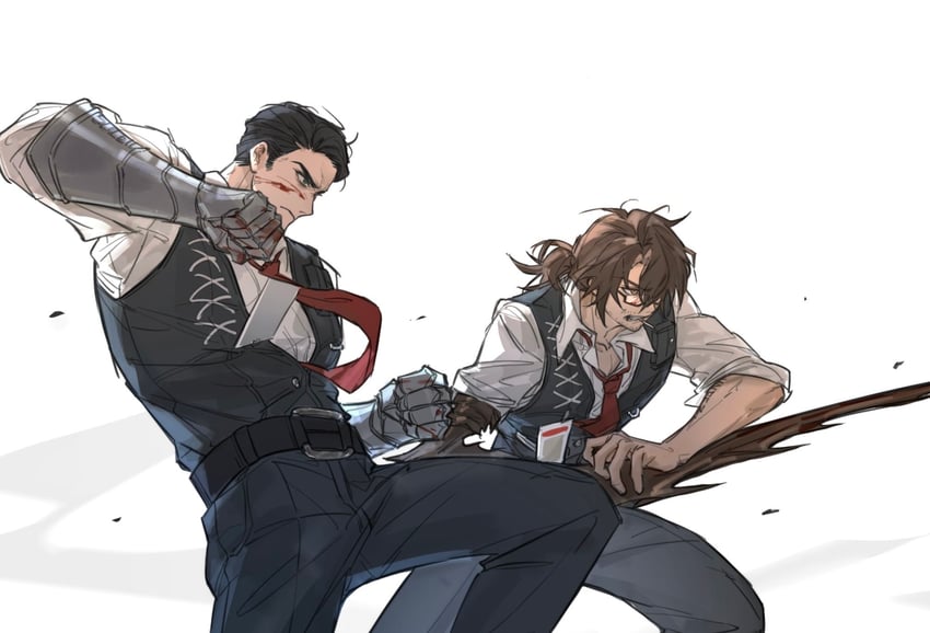 meursault and gregor (project moon and 1 more) drawn by kkolo432271