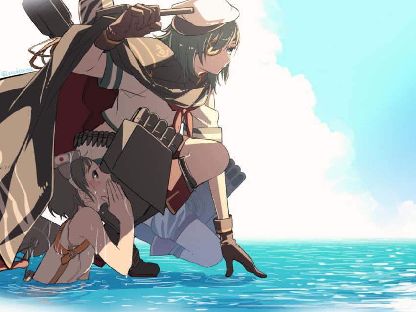 kiso, maru-yu, and kiso kai ni (kantai collection) drawn by deco_(geigeki_honey)