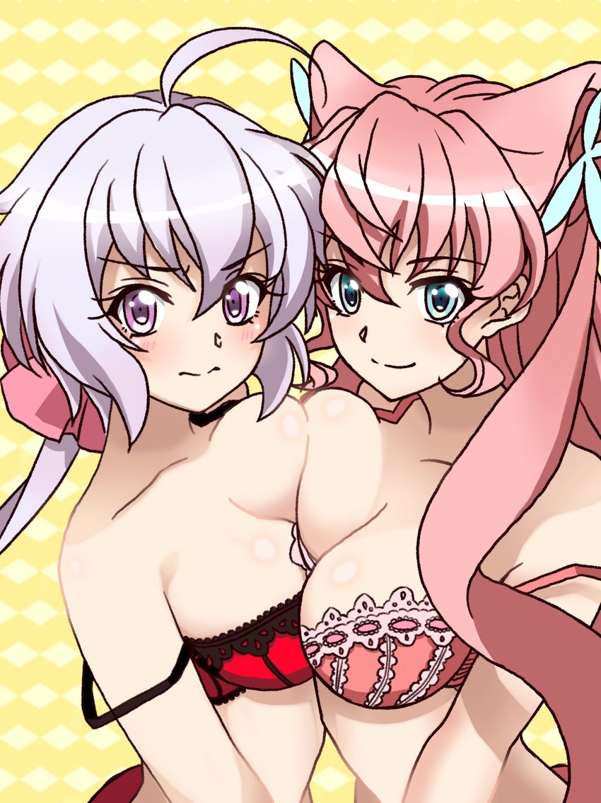 yukine chris and maria cadenzavna eve (senki zesshou symphogear) drawn by emmxd325