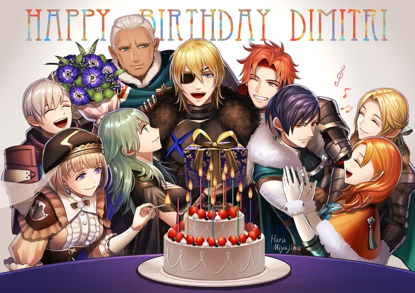 dimitri alexandre blaiddyd, ingrid brandl galatea, female byleth, sylvain jose gautier, mercedes von martritz, and 4 more (fire emblem and 1 more) drawn by haru_(toyst)