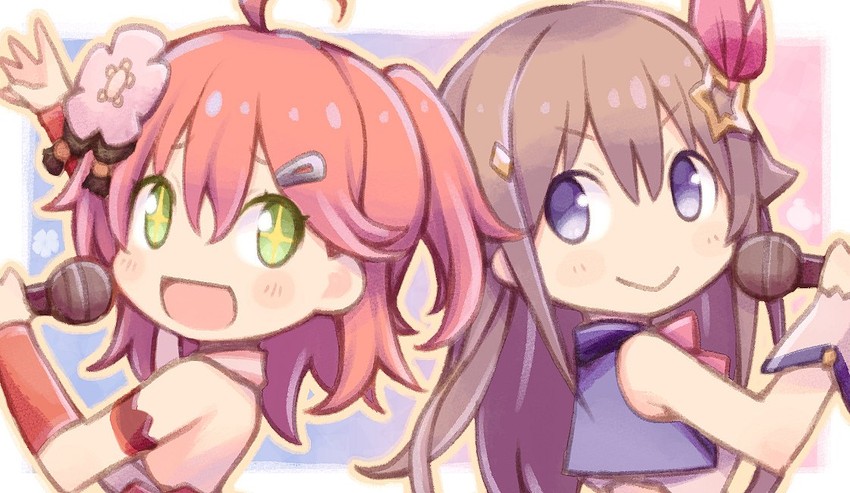 sakura miko and tokino sora (hololive) drawn by kuro_(kuroneko_no_kanzume)
