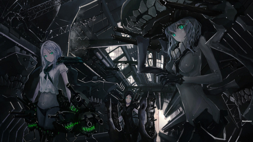wo-class aircraft carrier, ta-class battleship, and ru-class battleship (kantai collection) drawn by novelance