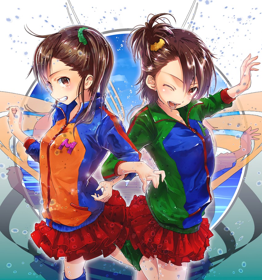 futami mami and futami ami (idolmaster) drawn by yae_(mono110)