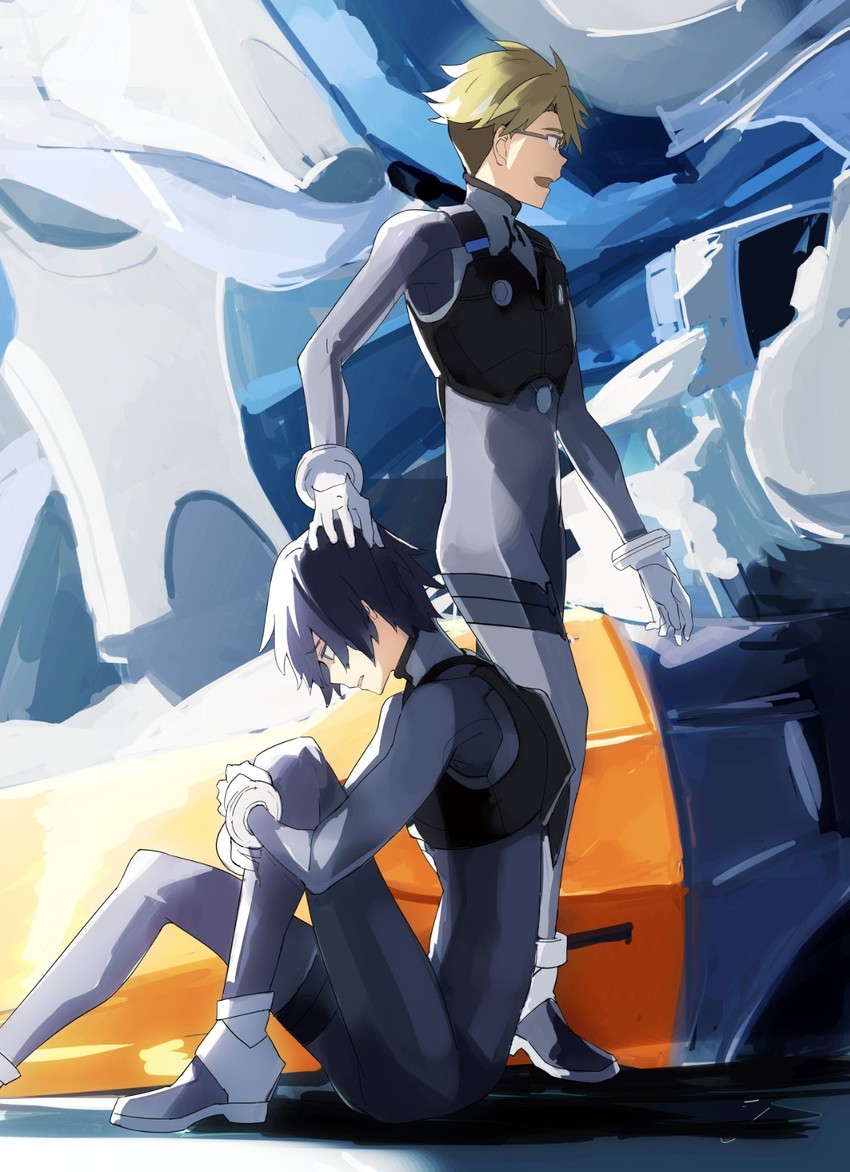 hiro and gorou (darling in the franxx) drawn by takerusilt