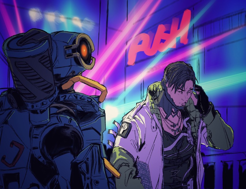 crypto and pathfinder (apex legends) drawn by y_(user_rjry7778)