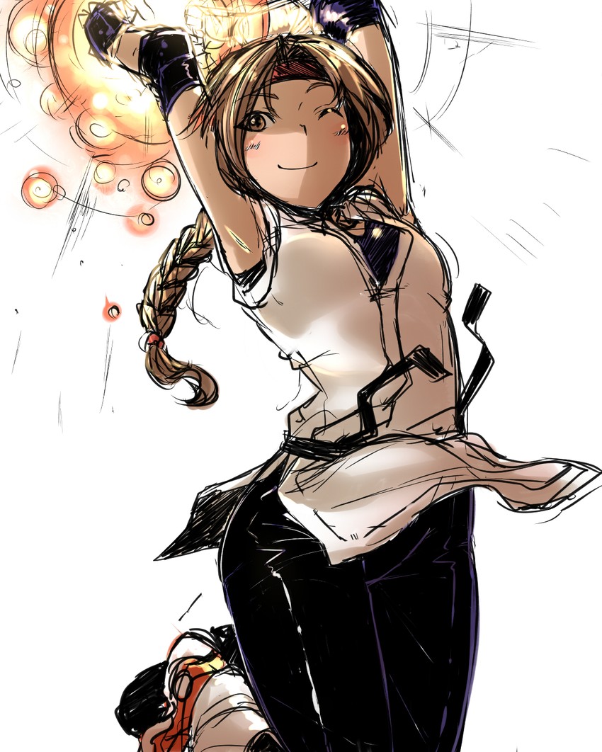 yuri sakazaki (the king of fighters and 1 more) drawn by bakuya