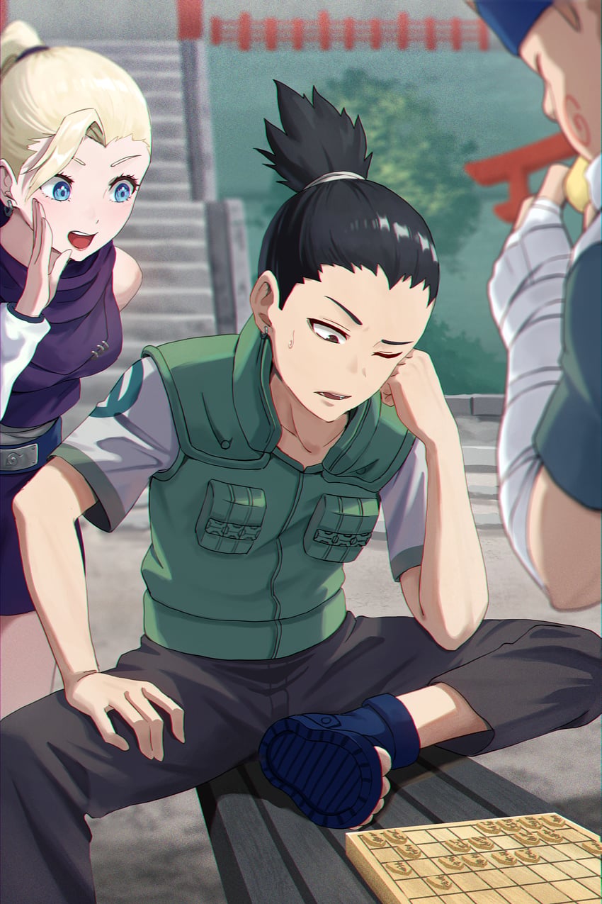 yamanaka ino, nara shikamaru, and akimichi chouji (naruto) drawn by matsumotoshinnnosuke