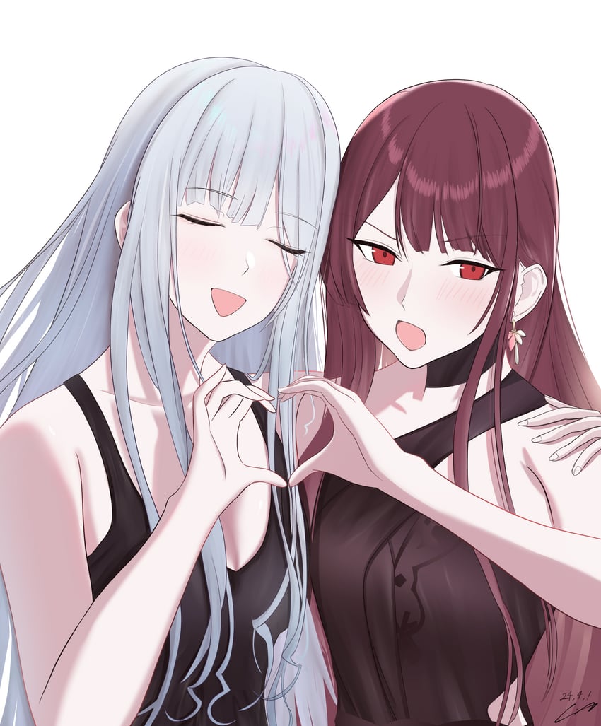 ak-12 and wa2000 (girls' frontline) drawn by gincho