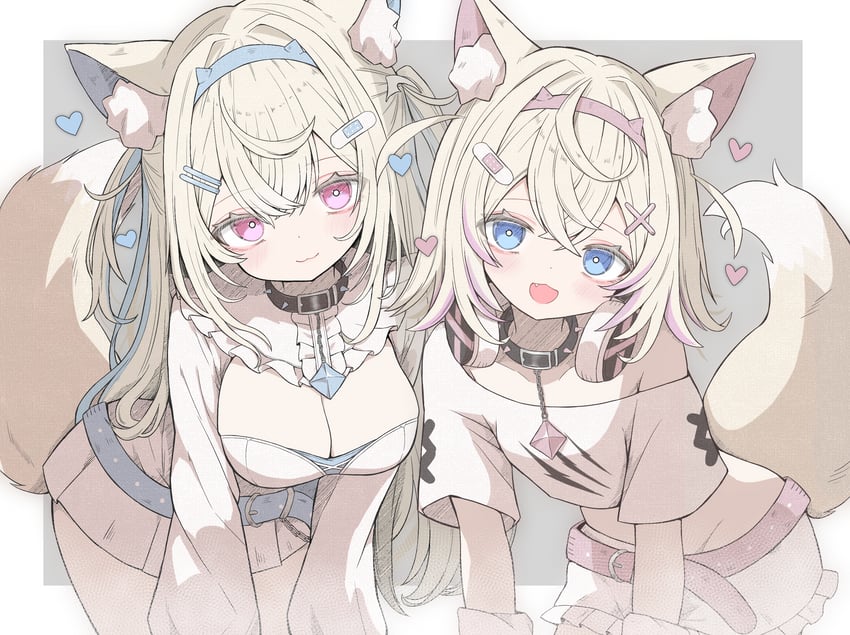 fuwawa abyssgard and mococo abyssgard (hololive and 1 more) drawn by mamiro