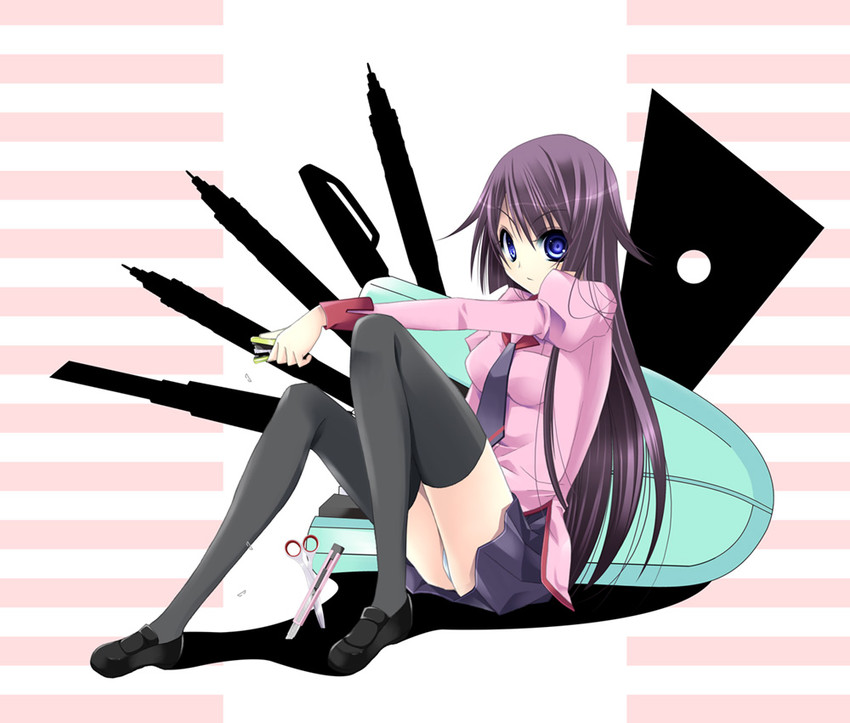senjougahara hitagi (monogatari and 1 more) drawn by rakuna_yuzutani
