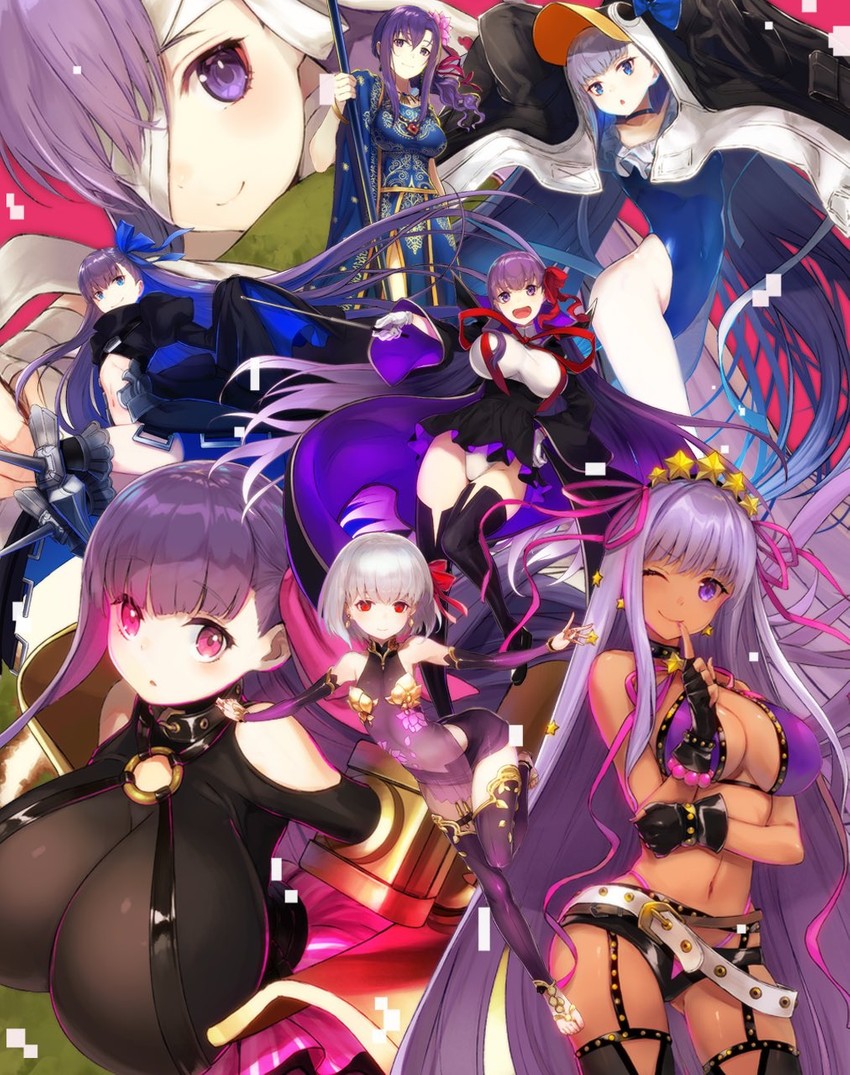bb, meltryllis, kama, passionlip, kingprotea, and 1 more (fate and 1 more) drawn by yuunagi_(seventh_heaven)