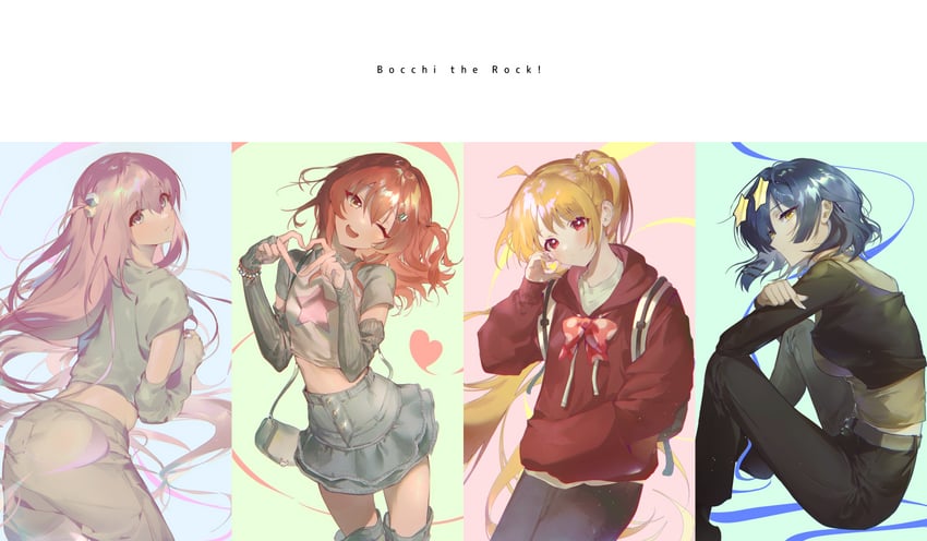 gotoh hitori, kita ikuyo, ijichi nijika, and yamada ryo (bocchi the rock!) drawn by zuzu_(wckd7545)