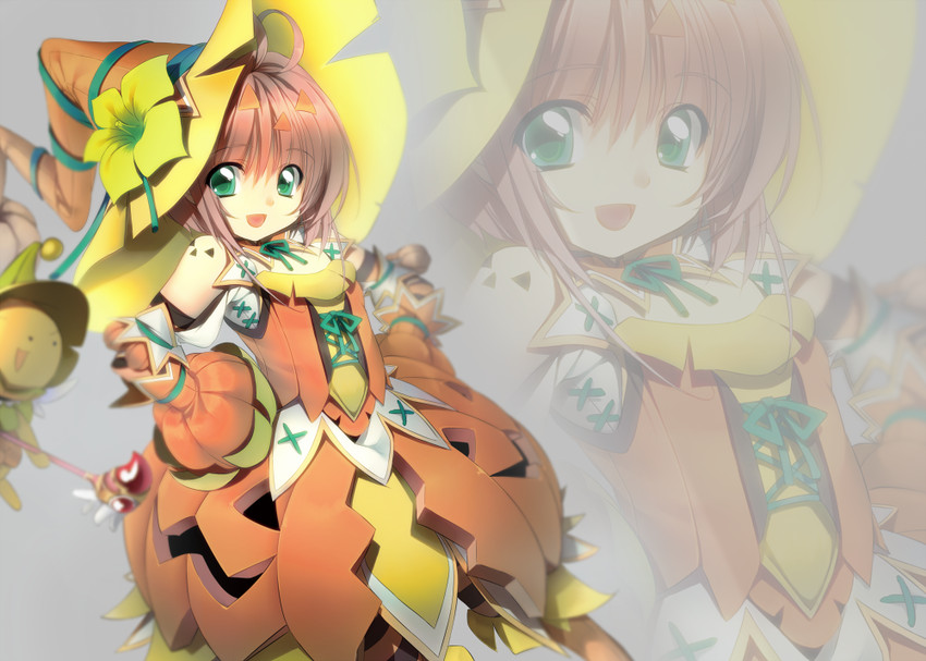 kinomoto sakura and kero (monster hunter and 2 more) drawn by kamitsurugi_ouka